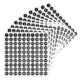 LICQIC 1-100 Number Stickers 10 Sheets 10 mm Pack of 1000