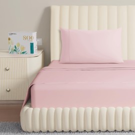 Carressa Linen Luxury Egyptian Cotton Twin XL Sheet Set - 800 Thread Count 3 PC Blush Sheets for Twin XL Size Bed, Extra Long Staple Silky Soft Cooling Sheets, Deep Pocket Dorm Sheets Set