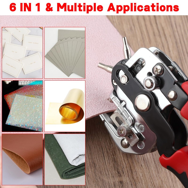 SPEEDWOX Leather Hole Punch Tool Multifunction Hole Puncher 6 Size