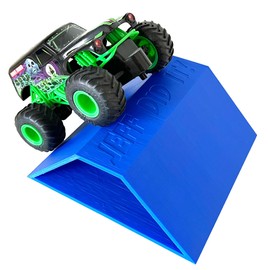 Jeff Did It! 1/24th Monster Truck Jump/Roll Over Ramp F - Works as Display Stand - Includes Anti Slip Rubber Feet - Catch Big Air! - FREE SHIPPING (Blue)