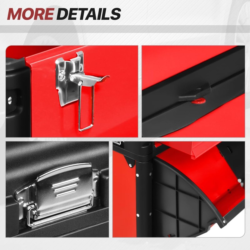 D SOLUTIONS Rolling Tool Box, 3-Drawer Stackable Garage Organizer Storage