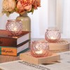 DARJEN Pink Votive Candle Holders Set of 24- Round Glass