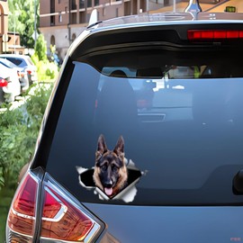Car Sticker 25 cm German Shepherd Car Sticker German Shepherd Ripped Sticker Reflective Sticker Car Bumper Boot Rear Window Decor Waterproof Pet Dog Sticker