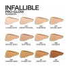 Base de maquillaje L'Oréal Paris Infallible Pro-Glow Liquid Foundation, tono