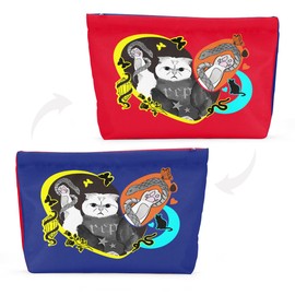 Cat Gifts for Cat Lovers Cute Cat Makeup Bag Inspired Music Lover Gifts Fan Singer Merch Retirement Gifts for Women Cat Mom Cat Lady Coworker Boss Lady Birthday Mothers Day Christmas Cosmetic Bag