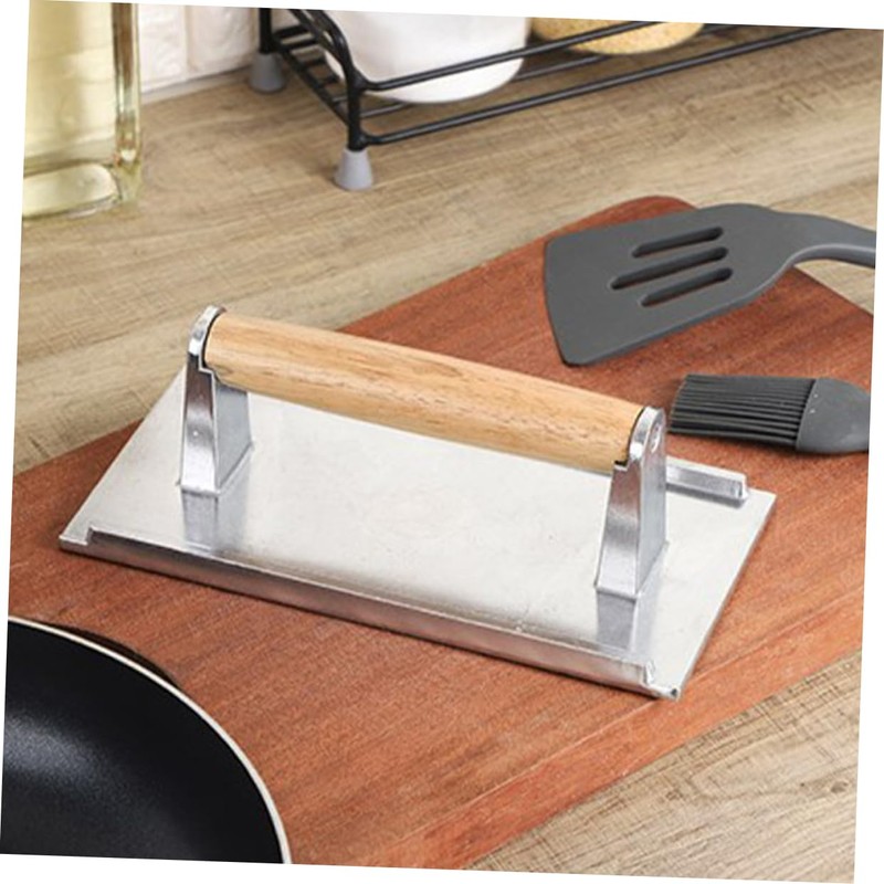 Abaodam Manual Aluminum Burger Press Tool Durable Rectangle Patty Maker
