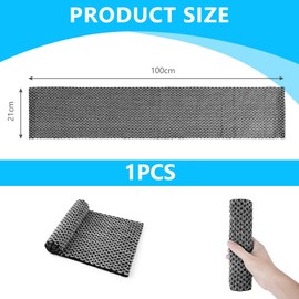 LOPHE Long Exfoliating Washcloth, Extra Long Exfoliating Body Towel, Deep Exfoliating Towel Natural Body Exfoliator Bath Scrub Loofah, Cleaning Dirt and Dead Skin for Men Women,Black