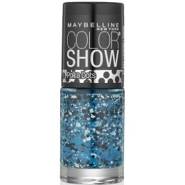 MAYBELLINE COLOR SHOW POLKA DOTS NAIL POLISH #95 BLUE MARKS THE SPOT