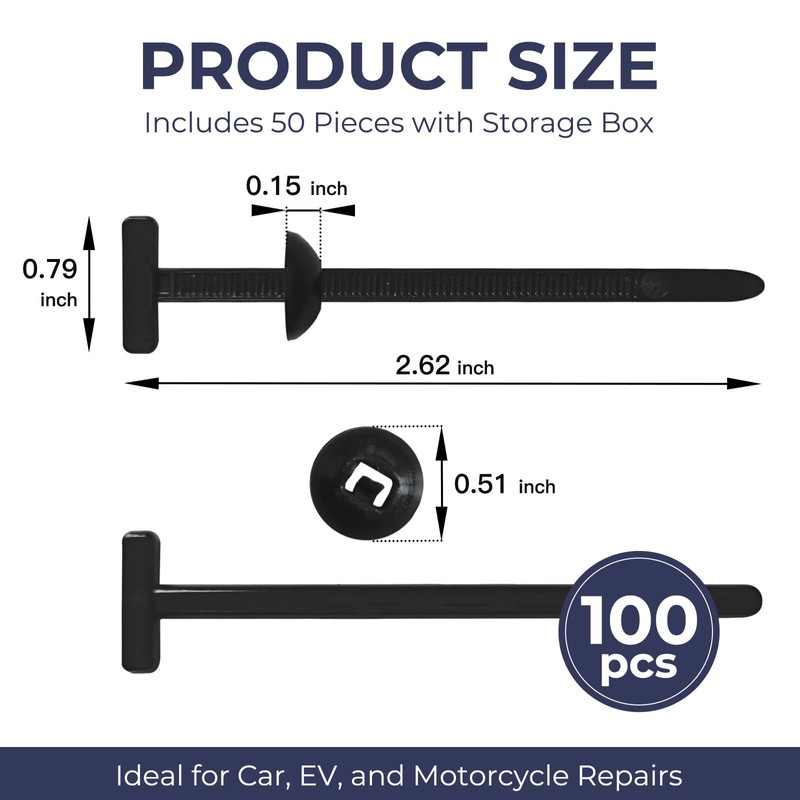 100Pcs Cable Tie Buckle, Nylon Universal Cable Tie Buckle for