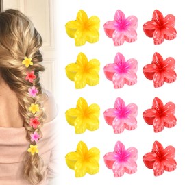 Blumen Haarspangen, 12 Stück Bunt Blumen Haarklammer, Haarspange Blume Damen, Haarschmuck Blumen Klein, Haarspangen Hawaii Blume für Damen Mädchen