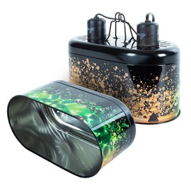 WACOOL Reptile Dome Light Dual Fixture for 2 Reptile Light Bulbs, Optical Reflector Lampshade for Tropical Desert Reptile Heat Lamp UVB Light Dual Combo Kit with 2 Indenpent Switches