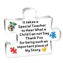 JETTOP Autism Awareness Gifts Thank You Gifts for Autistic Teacher Therapist Appreciation Gift for Autistic Teacher Christmas Birthday Gifts Hear What a Child Can't Say