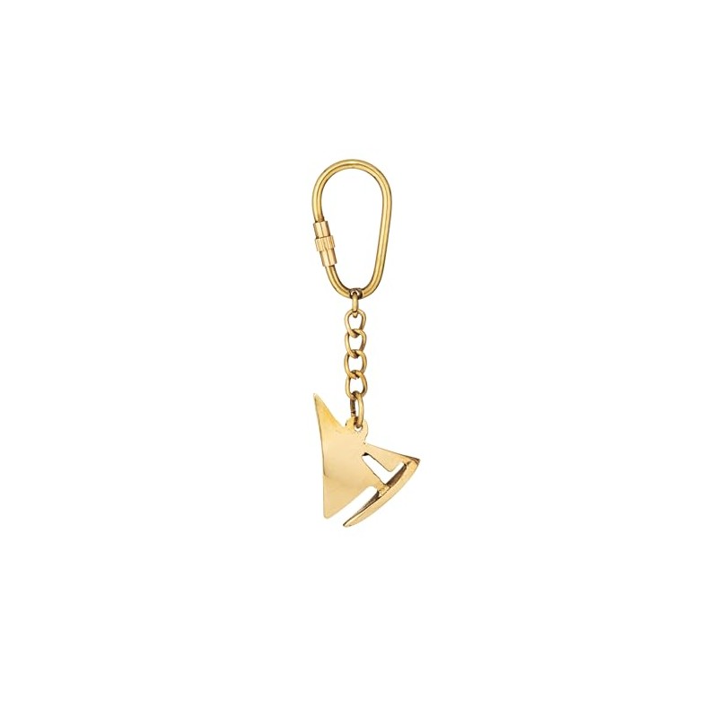 NKlaus Brass Sailboat Keyring - 9 x 3 cm Maritime