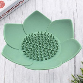 Flower Soap Dish Silicone Soap Dish Lotus Flower Soap Holder Soap Drain Soap Tray for Bathroom Flower Soap Tray