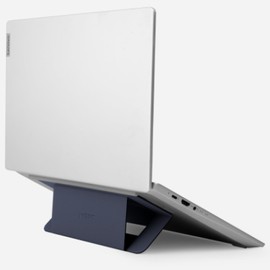 MOFT Laptop Stand for Desk, Adhesive Airflow Laptop Cooling Stand for Heat Dissipation with 2 Adjustable Viewing Angles, Foldable & Portable Computer Stand Compatible with Laptops 11"-16", Navy Blue