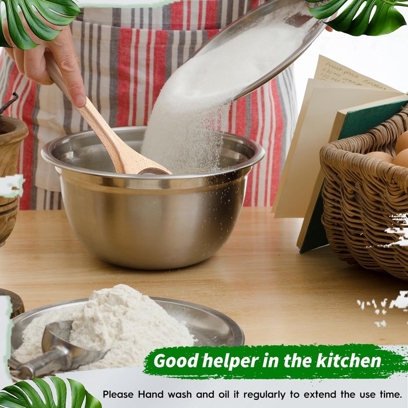 FoldTier 12 Inch Wooden Danish Dough Whisk Sourdough Whisk Dough