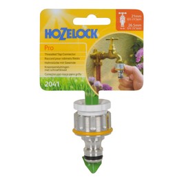 HOZELOCK - Outdoor Tap Connector Pro Metal ø 21mm - ø 26,5mm (1/2"- 3/4"): For External Threaded Taps, Made Of Nickel-plated Copper for Increased Durability [2041P0000]