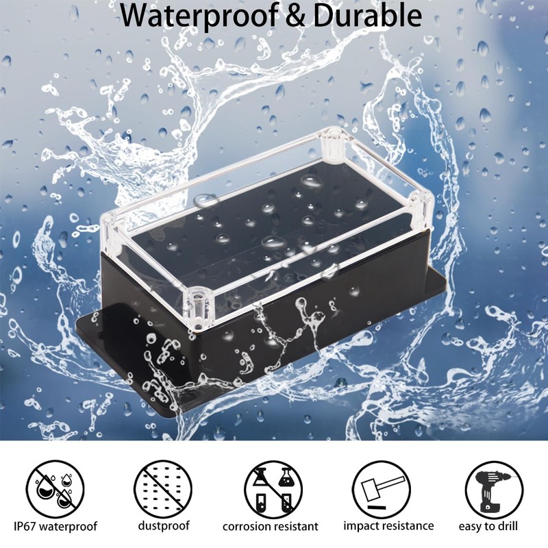 Raculety Junction Box IP65 Waterproof ABS Plastic Electrical Project Case