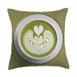 Green Matcha Japan Tea Throw Pillow