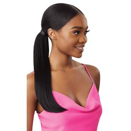 Outre PRETTY QUICK Premium Heat Resistant Synthetic Salon Style Wrap Ponytail Bulk-Free Quick Easy Styling Lightweight Soft Feel & Natural Luster - SLEEK STRAIGHT 16" (613)