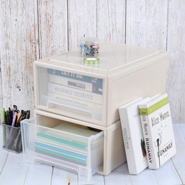 Cand 17.8 Quart Plastic Stacking Storage Drawers, Stackable Drawers Unit, 4-Pack