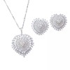 White Gold Set Rhodium Plated with Cubic Zirconia Heart Pendant
