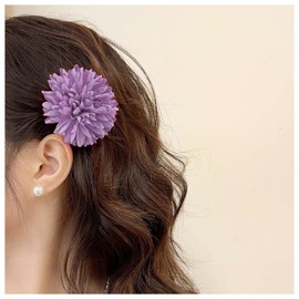 Xduargs Large Flower Hair Clips Vintage Flower Hair Clips Wedding Bridal Flower Hair Clip Pins French Large Flower Hair Clips Pin Hawaiian Flower Decorative Hair Accessories (Purple)