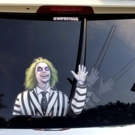 Beetleguese Corpse Waving WiperTags USA with Decal for Rear Vehicle Wipers