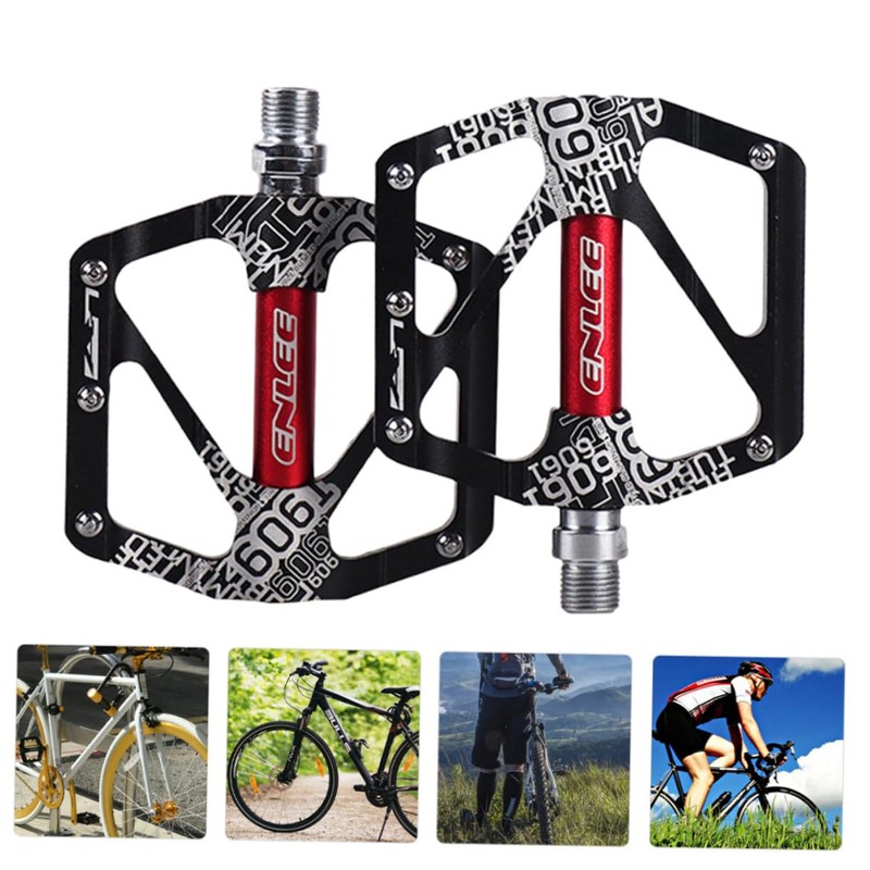 Kisangel 2pcs Lightweight Bike Pedals Non- Bearing Treadles for Smooth