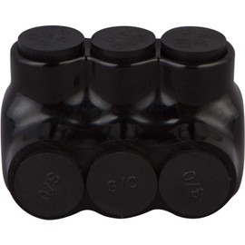 Morris Products 97513 Multi-Cable Connector, Insulated, Single Entry, Black, 3 Ports, 4-14 Wire Range, 1/8" Allen Hex 3 Ports, 4-14 Wire Range, 1/8" Allen Hex