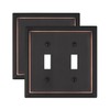 ZILLSEA 2-Pack Double Toggle Wall Plates, Aged Bronze Light Switch