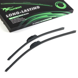 tostmolt 2pcs 20"+20" U/J Hook Bracketless Curved Premium All-Season Front Windshield Wiper Blades Set of 2 Combo Pack New Factory Replacement AA Natural Rubber