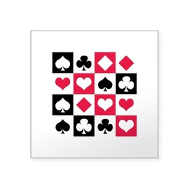 CafePress Deck of Playing Cards Sticker Square Bumper Sticker Car Decal