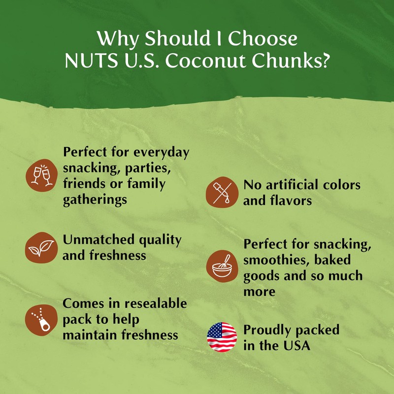 NUTS U.S. – Coconut Chunks | Sweetened |No Artificial Colors