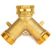 Garden Hose Splitter 2 Way Heavy Duty, Brass Faucet Adapter