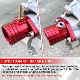 QASKEHKT Racing Intake Manifold Pipe Inlet Adapter Kit for Predator 301cc 420cc 459cc GX340 GX390 GX270 11Hp 13Hp Engine VM34 Carburetor Mini Bike Go Kart Lawnmower Powersports Parts Red