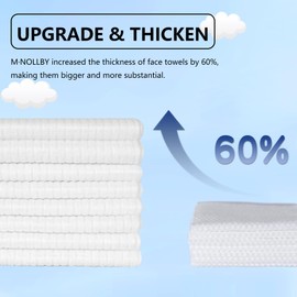 M·NOLLBY Disposable Face Towel Makeup Remover, Biodegradable Clean Large 11 * 12inches XL Extra Soft Thick Washcloths Facial Towels, Bathroom Essentials, Sensitive Skin Care 50Count