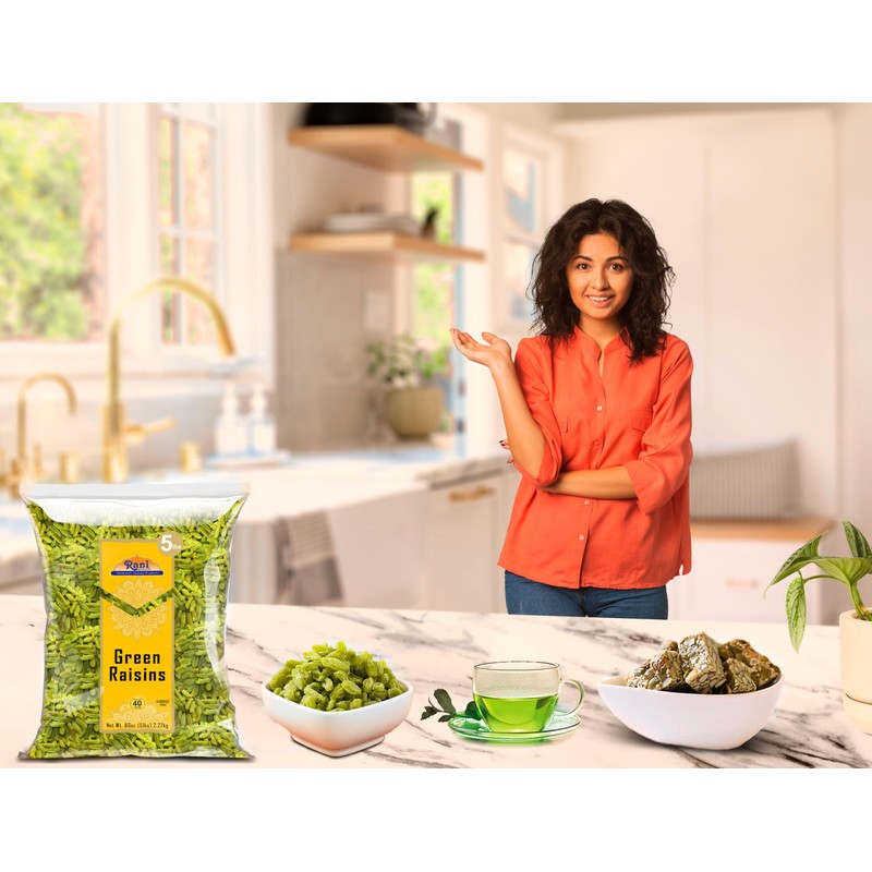 Rani Green Raisins 80oz (5lbs) 2.27kg Bulk ~ All Natural