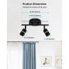 2 Heads Spotlight Adjustable E26 Wall Lamp Surface Mounted Black