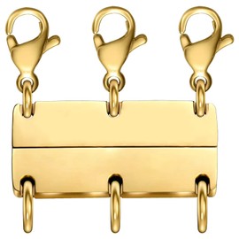 Kcctoo Necklace Layering Clasp Jewelry Separators Gold and Silver Magnetic Multiple Necklace Clasp for Women Layered Look
