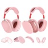 Aircawin for AirPods Max Case Cover,4 in 1 Clear Soft TPU Ear Cups Case Cover/Ear Pad Case Cover/Headband Cover/Silicone Ear Cups Cover for Airpods Max Headphone Accessories-Pink