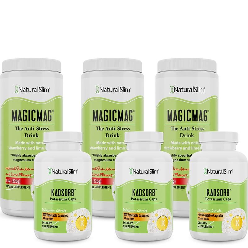 NaturalSlim Ultimate Metabolic Support Duo: MagicMag Magnesium & Kadsorb Potassium