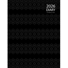 2026 Diary A4 Week to View: Planner from January 2026 to December 2026, 12 Months Diary, Black Cover