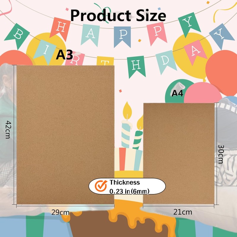 9 Pack A3 Corrugated Cardboard Sheets - Thick Kraft Card