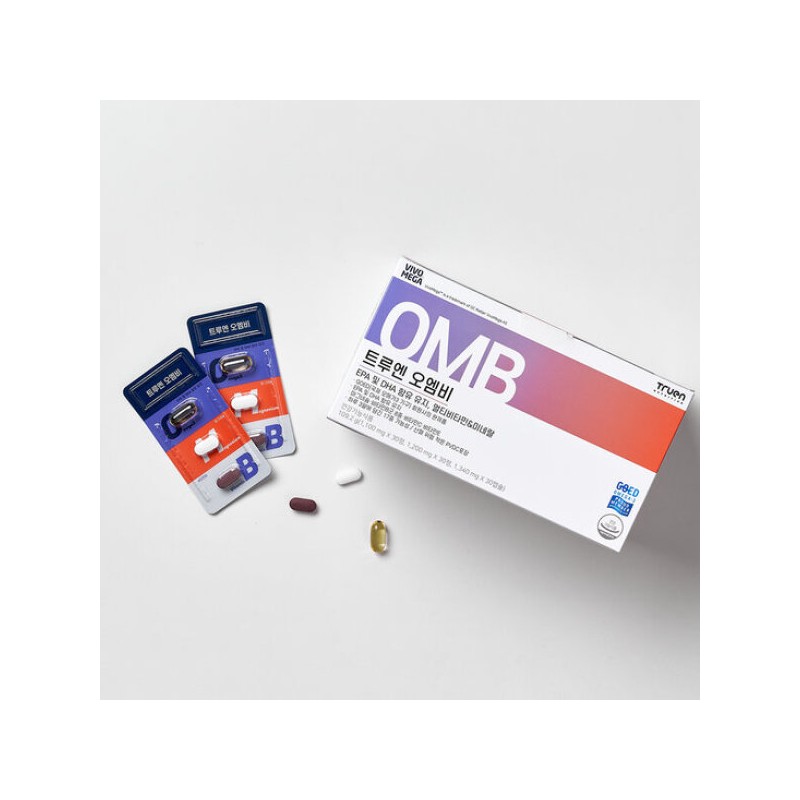 TrueN 오엠비(rTG오메가3+마그네슘+비타민B) 멀티팩 30회분 2박스 OMBI (rTG Omega-3 + Magnesium