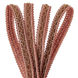 PH PandaHall 32 Yards Brown Braid Tirm for Sewing, 0.6 inch(16mm) Polyester Basic Fringe Trim Fabric Gimp Braid Trim Ribbon for Upholstery Costume DIY Crafts Jewelry Making Curtain Costume Decoration