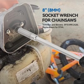 BROQIXIN 8" (8MM) Socket Wrench for Chainsaws, Trimmers and Blowers 5910 890 2420,Replacement for STIHL