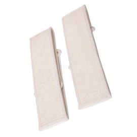 Ipetboom 2pcs Natural Loofah Bath Body Scrubbers with Back Straps for Exfoliating Skin Beige for Cleaning Pores Healthy Skin