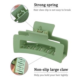 6 Pcs Hair Claw Clips for women, Plastic Nonslip Jumbo Hair Clips Strong Hold Hair Jaw Clips Big Hair Clips French Design Hair Styling Accessories