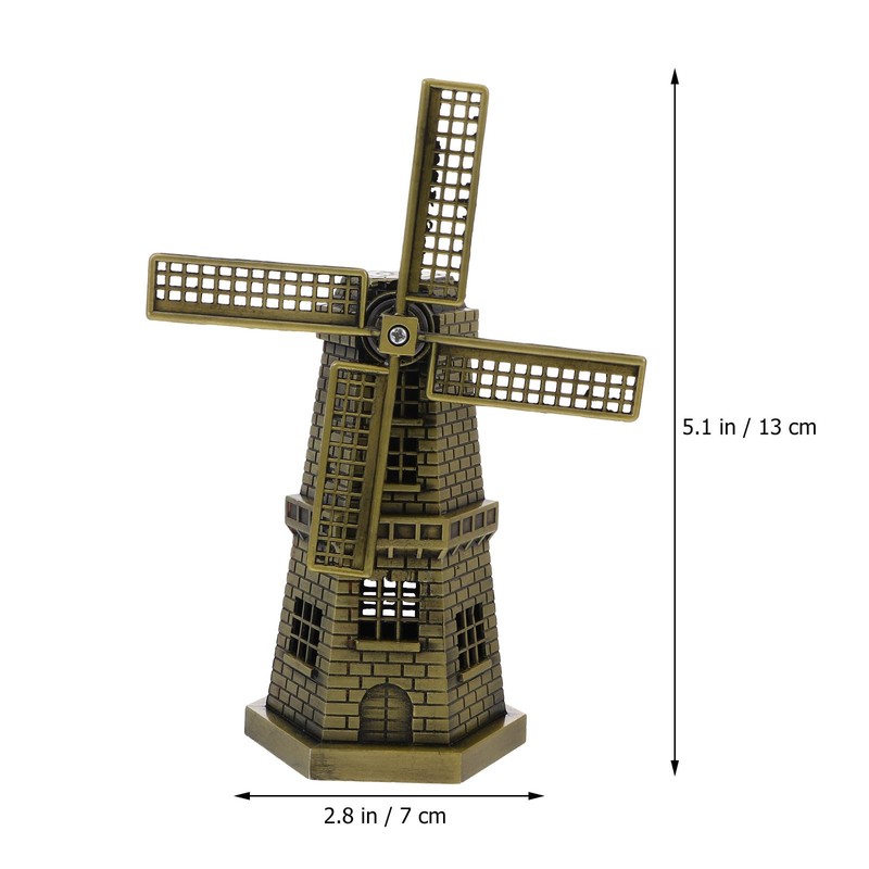Windmill Model Desktop Decoration Ornaments - Netherlands Windmill Alloy Model